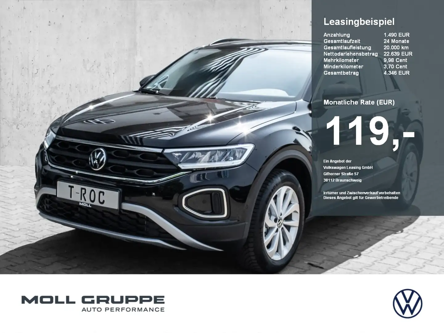 Volkswagen T-Roc Life 1.0 l TSI OPF  6-Gang MATRIX 2xKLIMA Zwart - 1