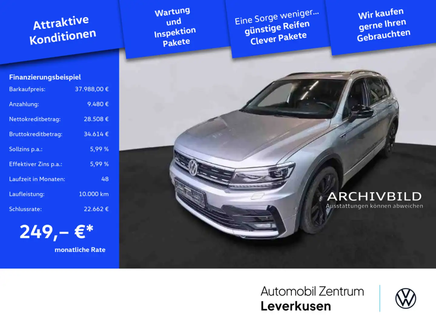 Volkswagen Tiguan Allspace R-Line MEMORY HUD ACC KAM 360° Schwarz - 1