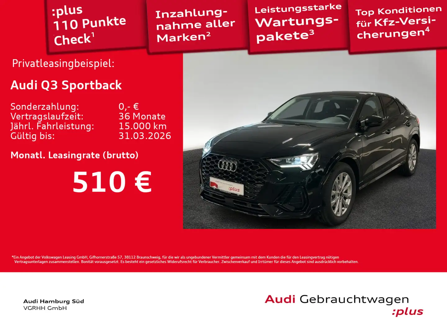 Audi Q3 35 TFSI S line S tronic LED/KAMERA Schwarz - 1
