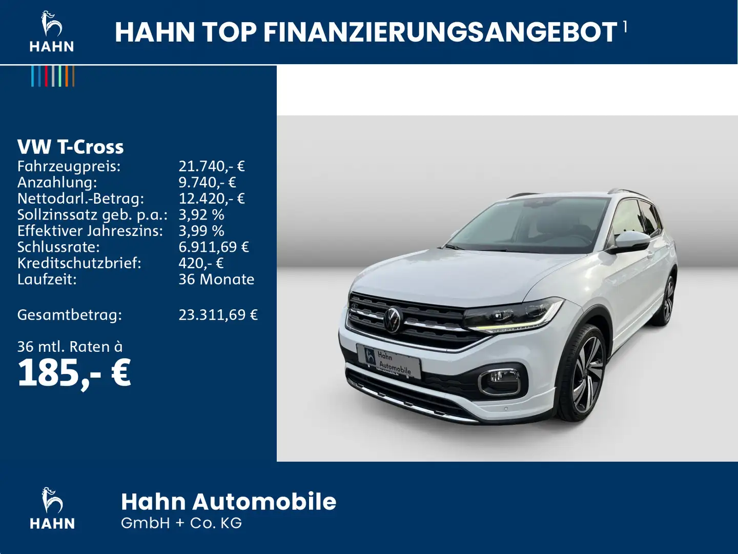 Volkswagen T-Cross 1.0 TSI DSG R-line Extr.Navi LED Sitzhzg Weiß - 2