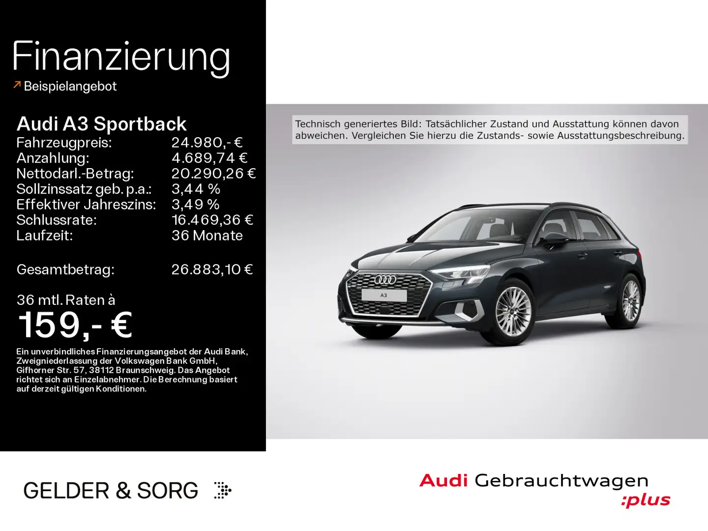 Audi A3 30 TDI Advanced LED*Business*Navi Grau - 1