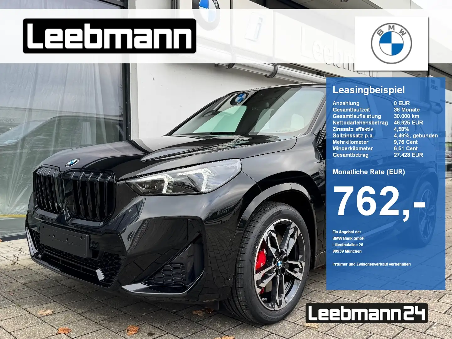 BMW X1 xDrive20d M-Sport-Pro AHK//HK-HiFi/ACC/HeadUp Noir - 1