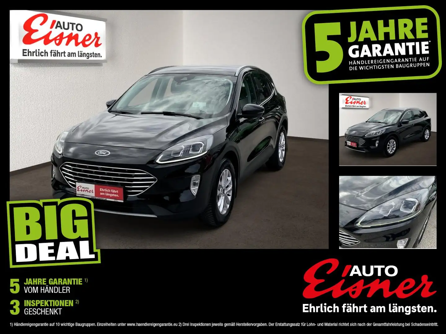 Ford Kuga 1.5 EcoBlue Titanium 2xKlima 4xSHZ AHK HUD Schwarz - 1