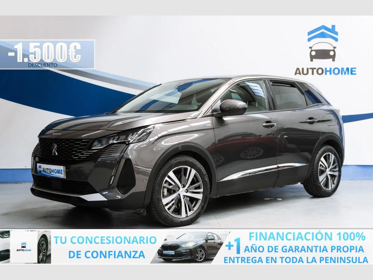 Peugeot 3008 Hybrid 225 e-EAT8 Allure Gris - 1
