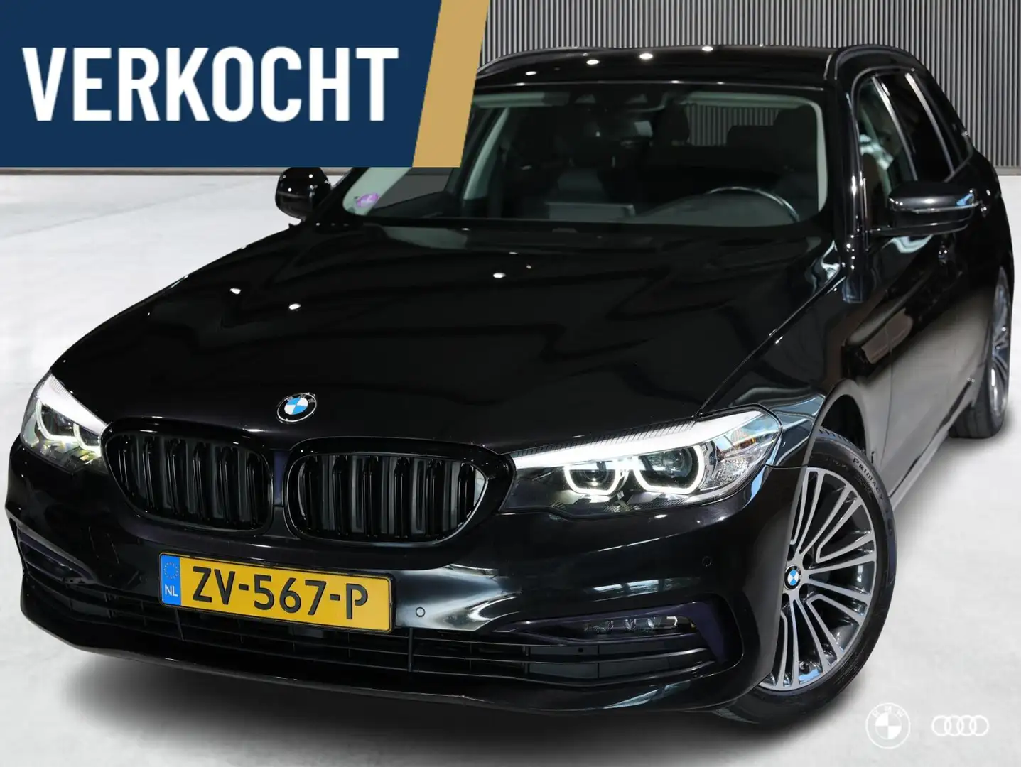 BMW 520 520i HIGH EXECUTIVE SPORTLINE / DEALER ONDH / AMBI Zwart - 1