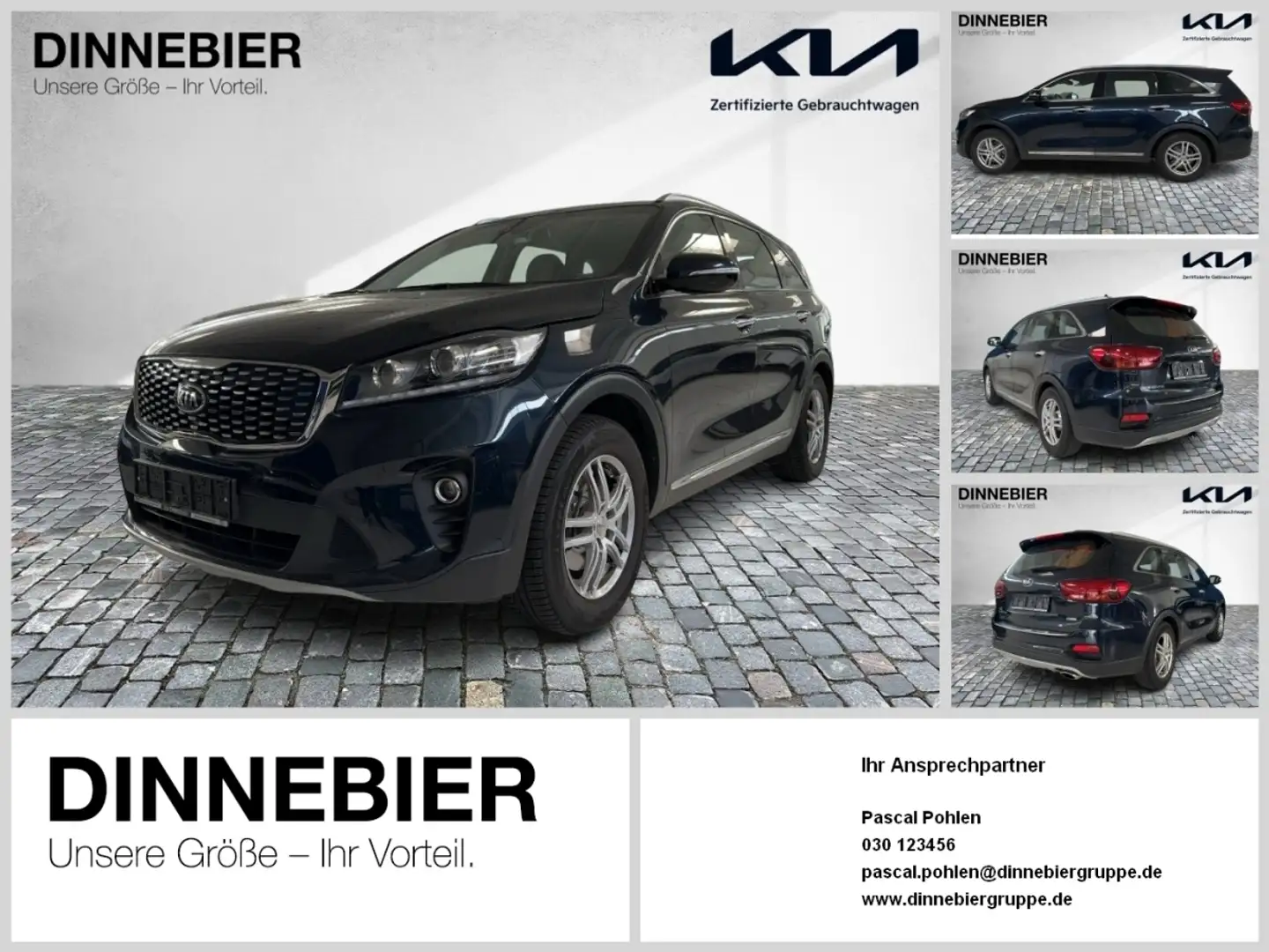 Kia Sorento 2.2D 2WD VISION TECH 4xSHZ ParkAss. AHK Blauw - 1