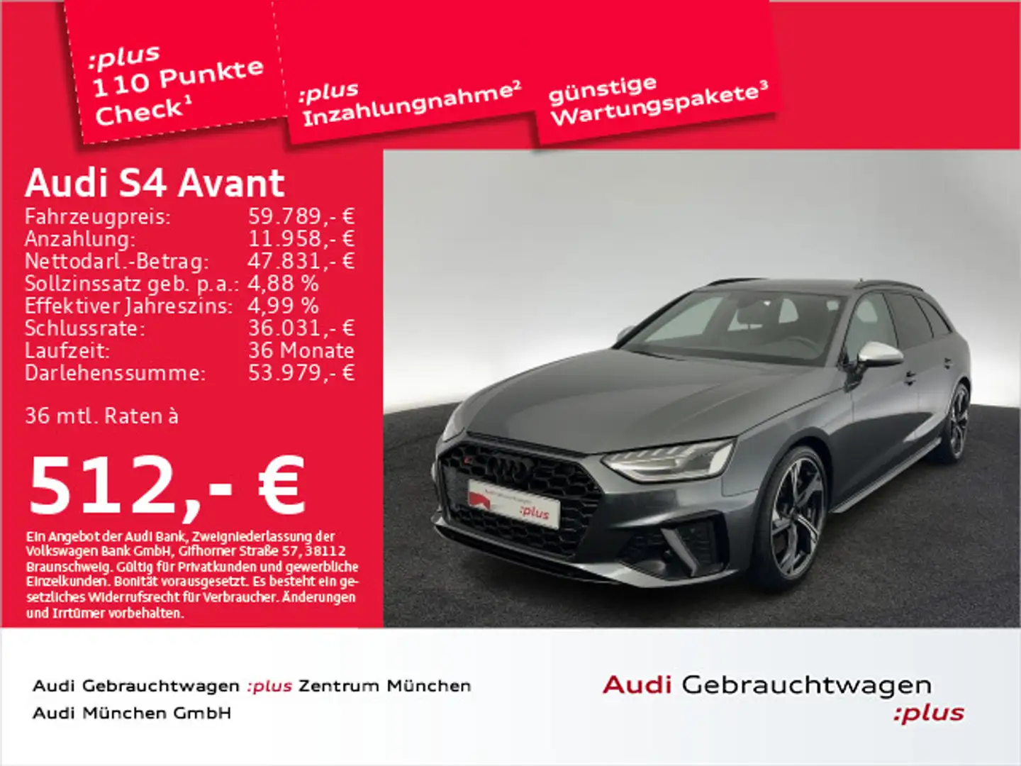 Audi S4 TDI Matrix/Navi+/Kamera Grau - 1