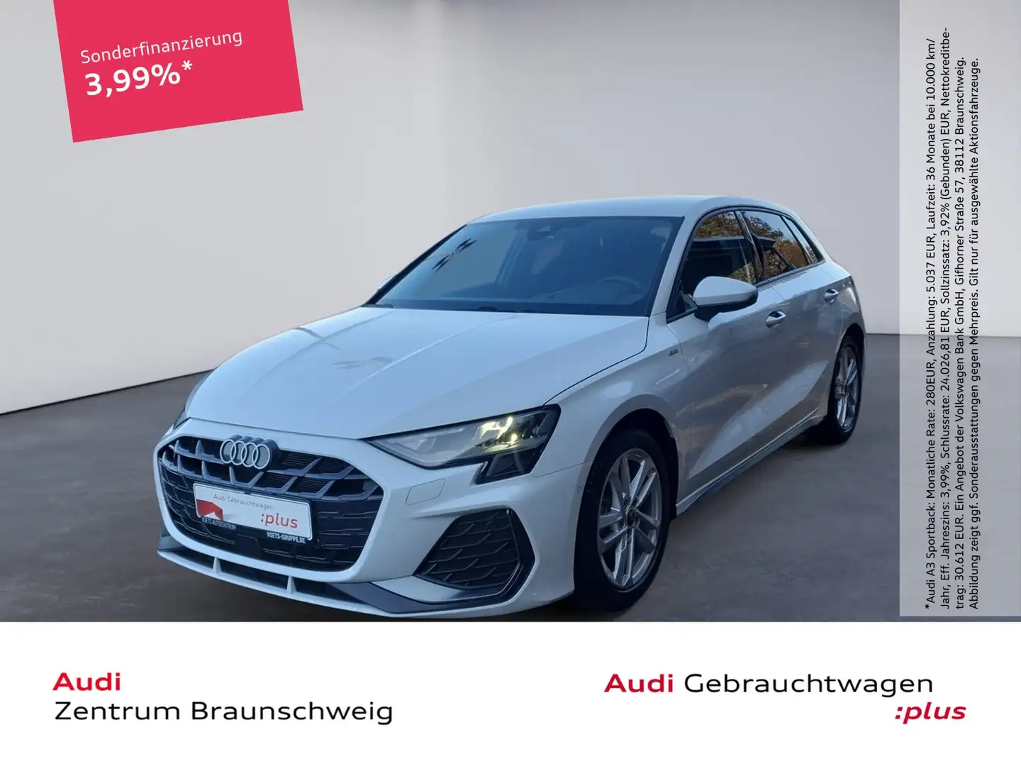 Audi A3 Sportback S-line 35 TFSI S-tronic HuD+SHZ+KLIMA Weiß - 1