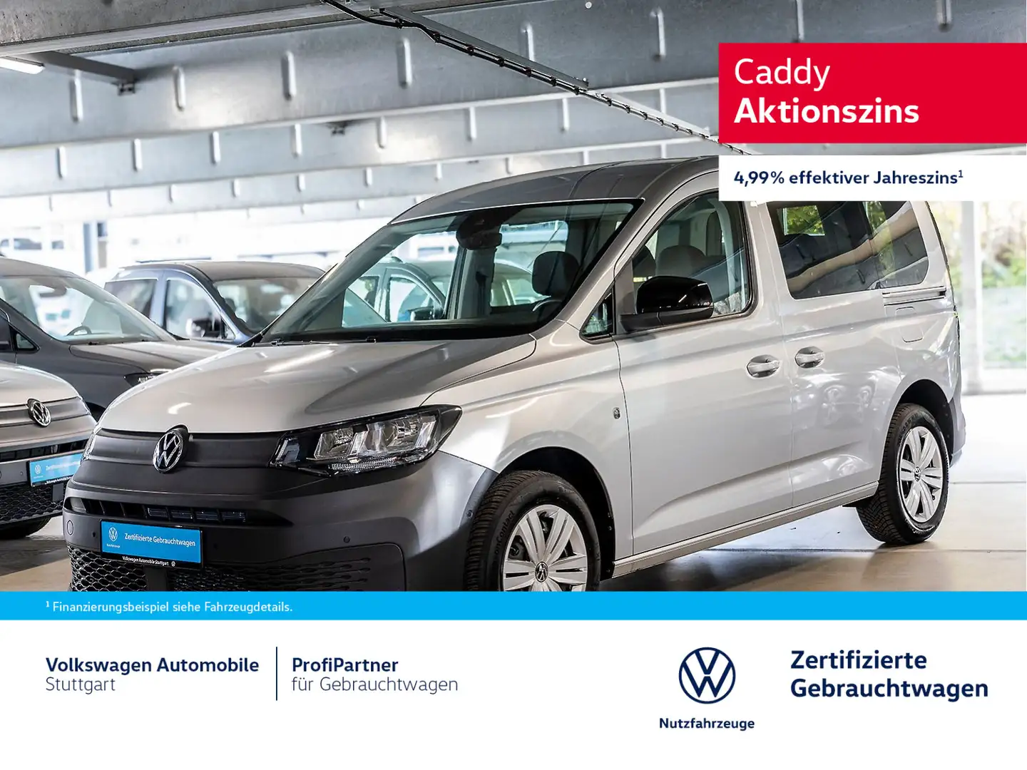 Volkswagen Caddy DSG 1.5 TSI Euro 6e AHK Navi ACC Silber - 1