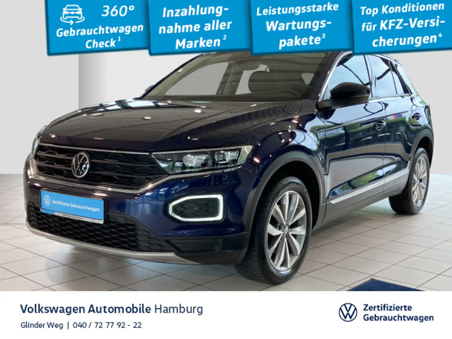 Volkswagen T-Roc 1.0 TSI Style Ganzjahresreifen AppConnect Blau - 1