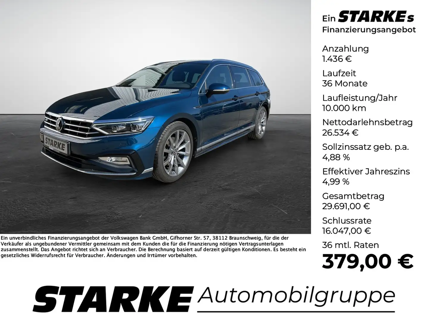 Volkswagen Passat Variant 2.0 TDI DSG 4Motion R-Line Elegance Blau - 1