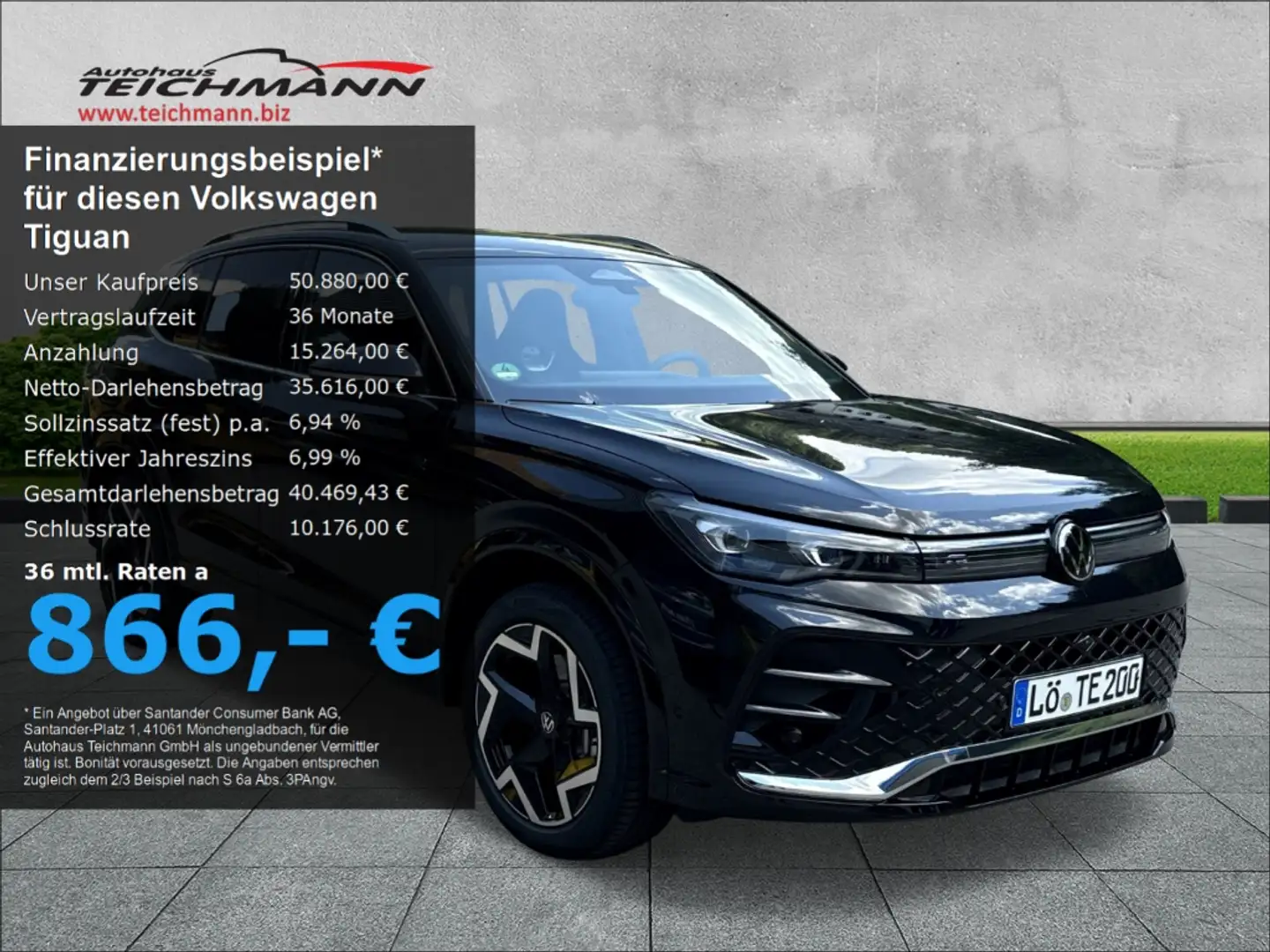 Volkswagen Tiguan R-Line 2.0 TDI DSG 4m +AHK+Matrix+Area+ Schwarz - 1
