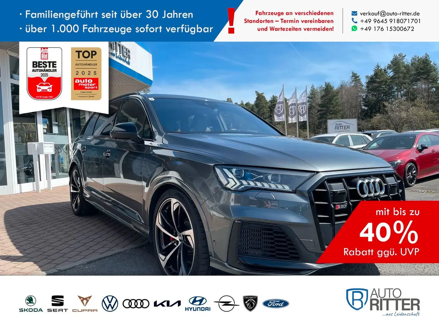 Audi SQ7 4.0 TDI Bose|AHK|Pano|HeadUp|S-Sitze Grau - 1