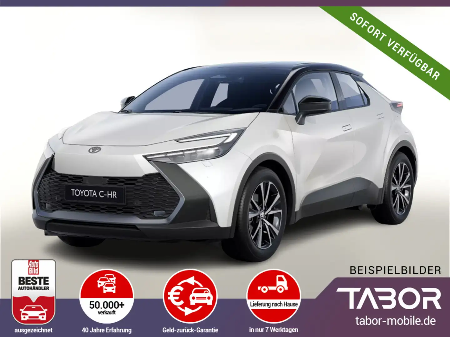 Toyota C-HR 1.8 Hyb 140 Aut. Nav el.Heckkl SHZ Keyl 18Z Weiß - 1