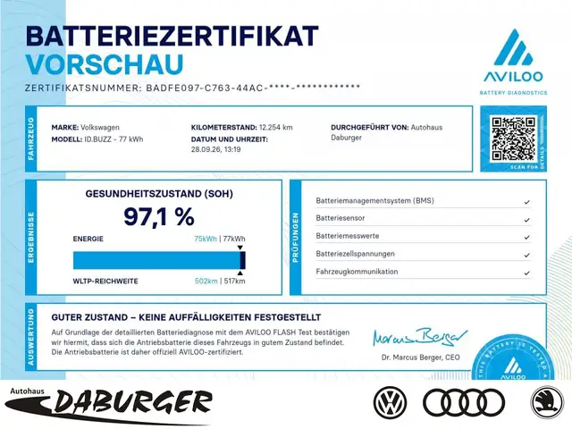 Volkswagen ID. Buzz Cargo 82kW ACC+Kamera+REGAL+97,1% Klima Navi