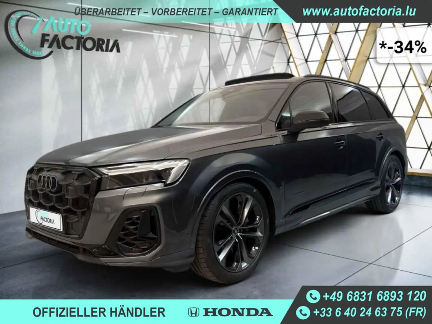 Audi Q7 -34% 50 TDI BVA 286ps Blackline 7S +PANO+NAVI+KAM Grau - 1