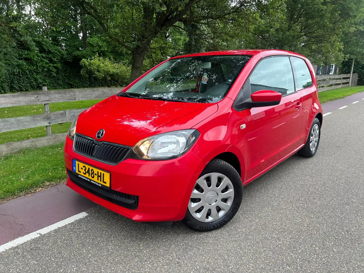 Skoda Citigo 1.0 Greentech Elegance PDC, Airco Rood - 1