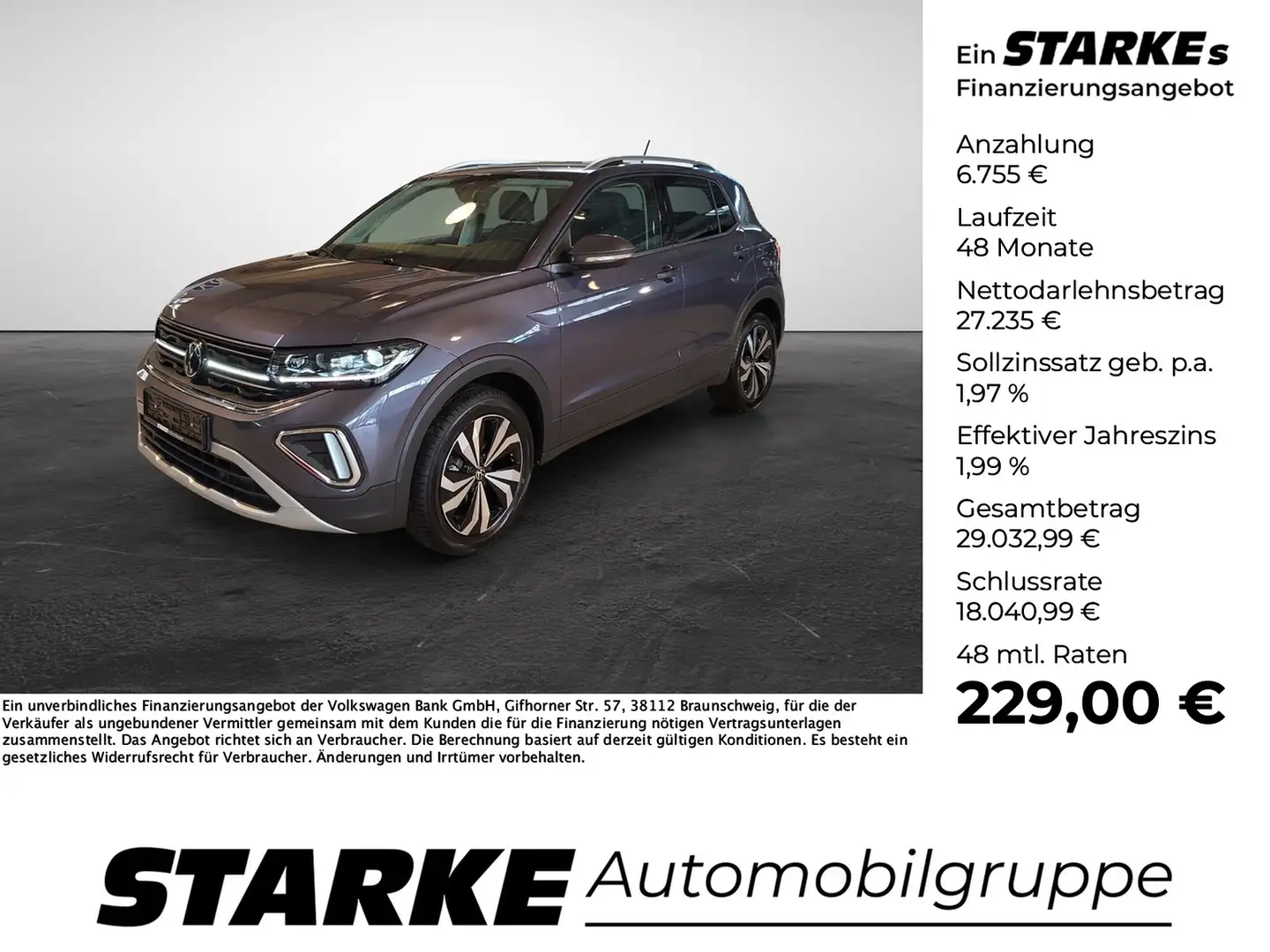 Volkswagen T-Cross 1.0 TSI DSG Style Gris - 1