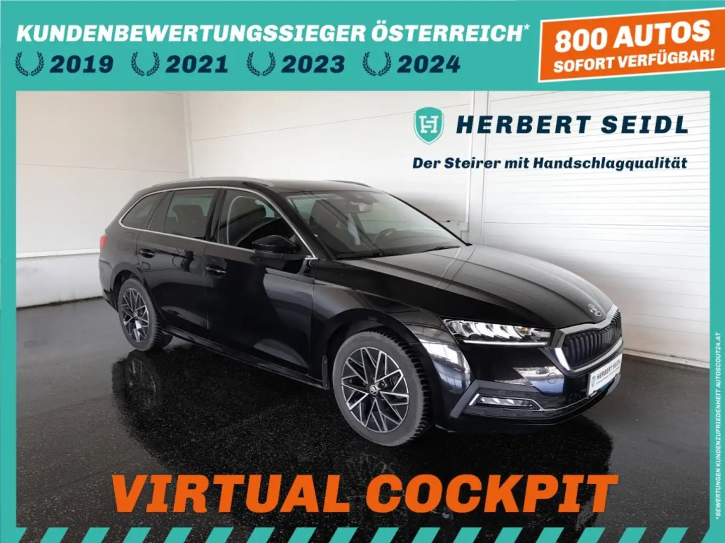 Skoda Octavia Combi STYLE 2,0 TDI DSG *SKY / LED MIT FLA UND DYN BLINKER / VIRTUELL / NAVI / HEAD-UP / TEILLEDER MEMORY SPORTSITZE* Schwarz - 1