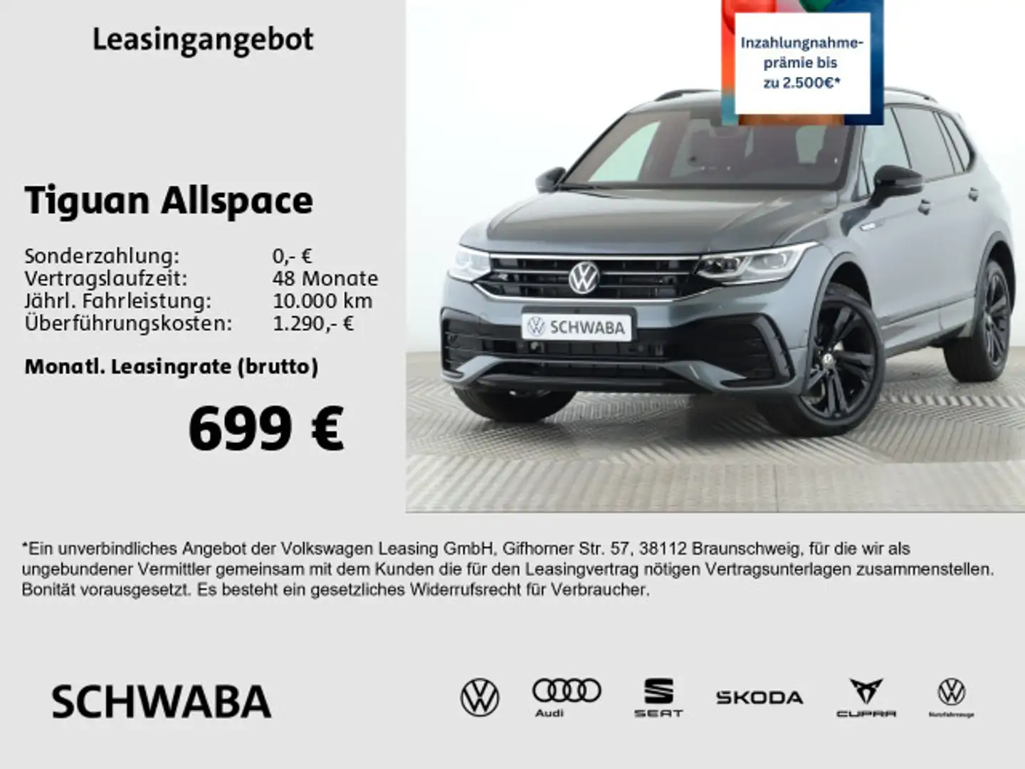 Volkswagen Tiguan Allspace R-Line 2,0 l TSI 4M DSG *MATRIX* Grau - 1