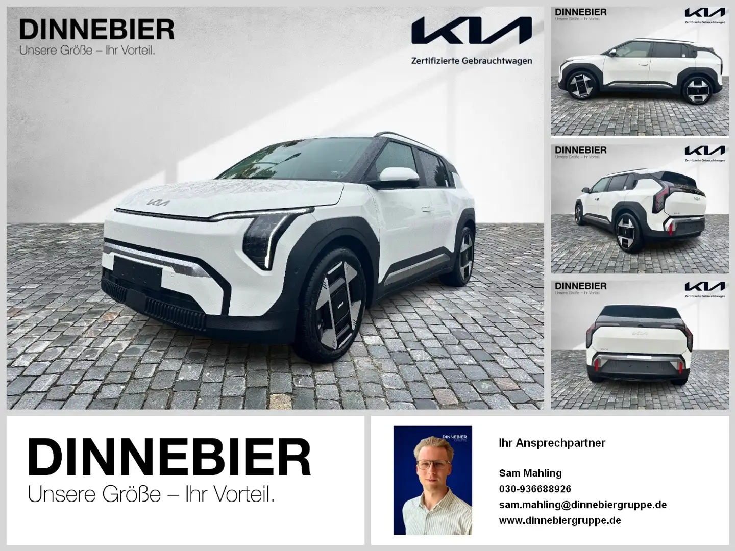 Kia EV3 Earth 58.3 kWh LED+360°Kamera+Navi+SHZ Weiß - 1