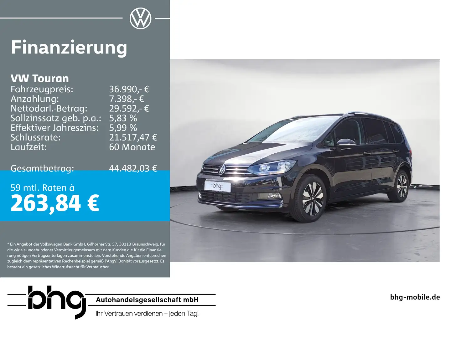 Volkswagen Touran 1.5 TSI DSG Comfortline AHK Schwarz - 1