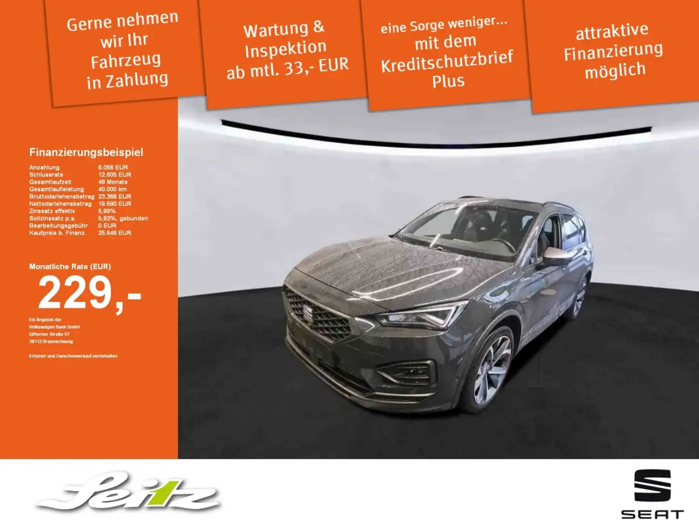 SEAT Tarraco 2.0 TDI FR *PANO*BEATS*KAMERA*LED* Сірий - 1