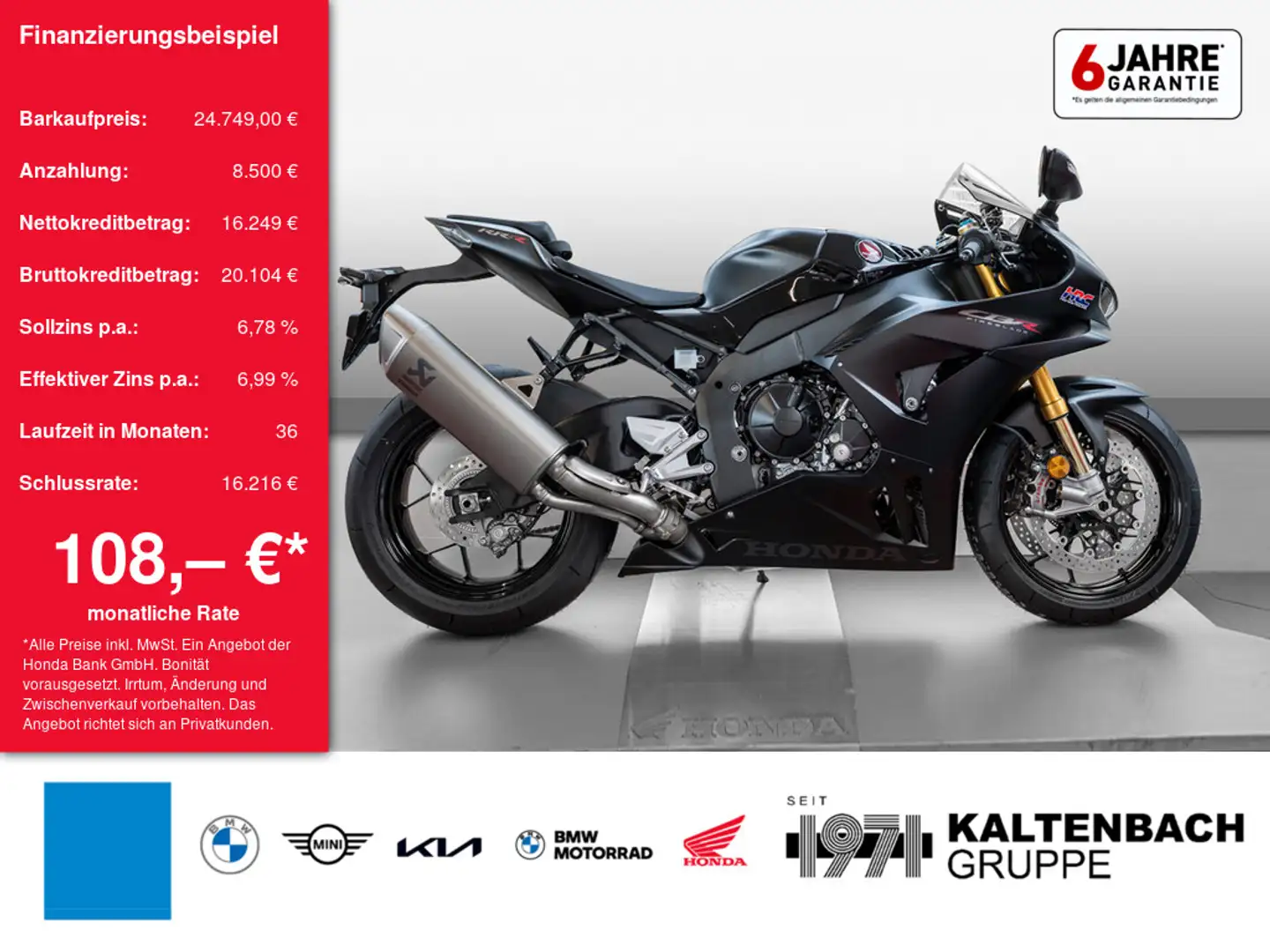 Honda CBR 1000 RR-R Fireblade SP AKRAPOVIC LED Schwarz - 1