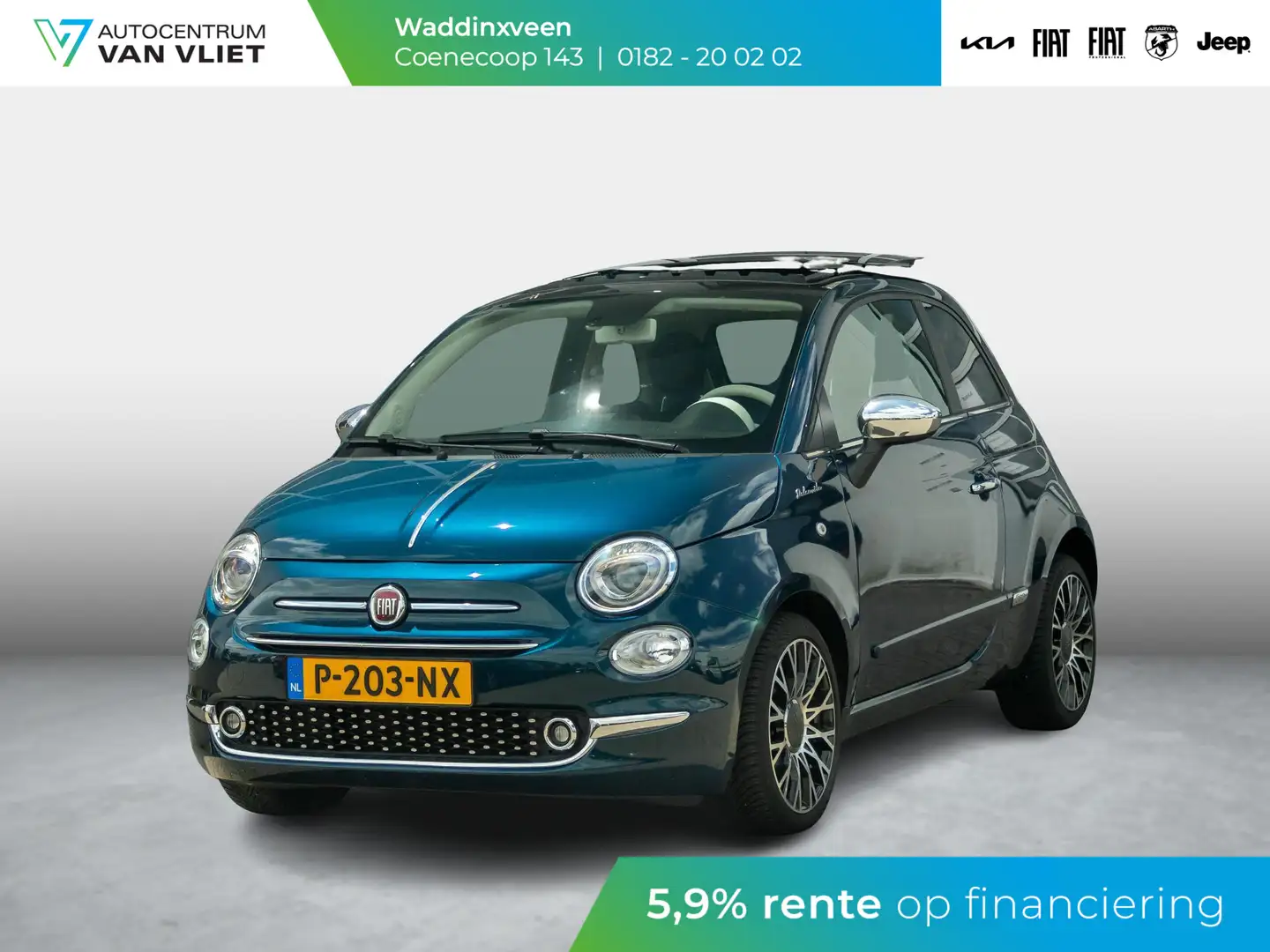 Fiat 500 Hybrid Dolcevita | Airco | Cruise | Schuif/Kanteld Blauw - 1