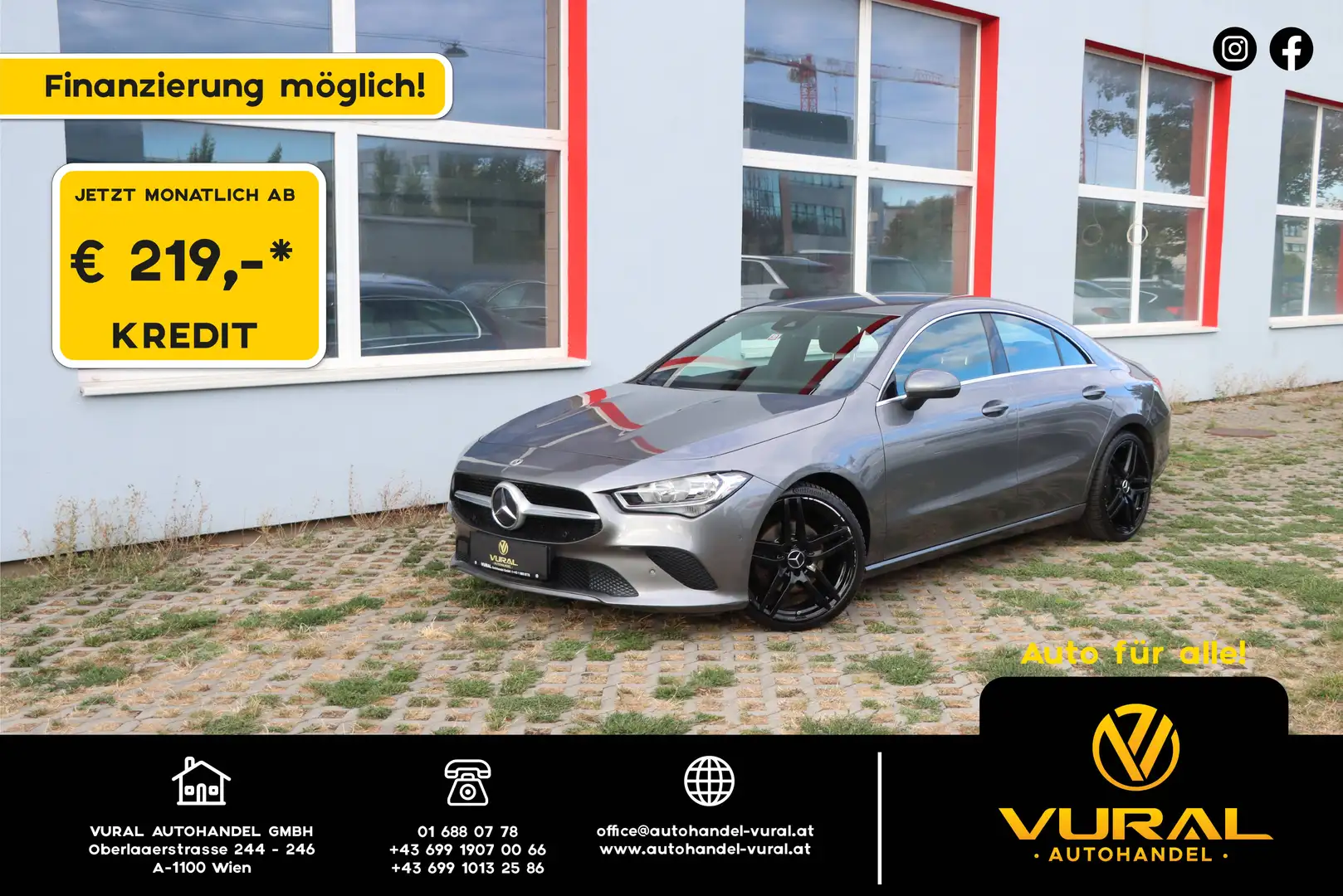 Mercedes-Benz CLA 180 d Progressive | Kamera | Aktiver Bremsassistent | Aktiver Spurhalteassistent | Keyless Go | Tempomat | LED | Navigation | Grau - 1