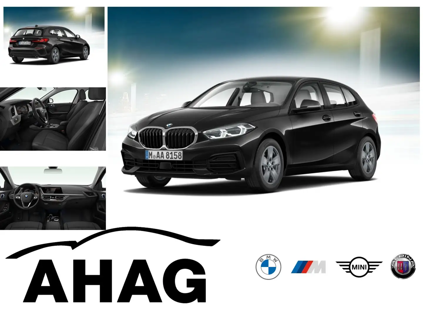 BMW 118 d Advantage Sport Aut. Klimaaut. PDC Schwarz - 1