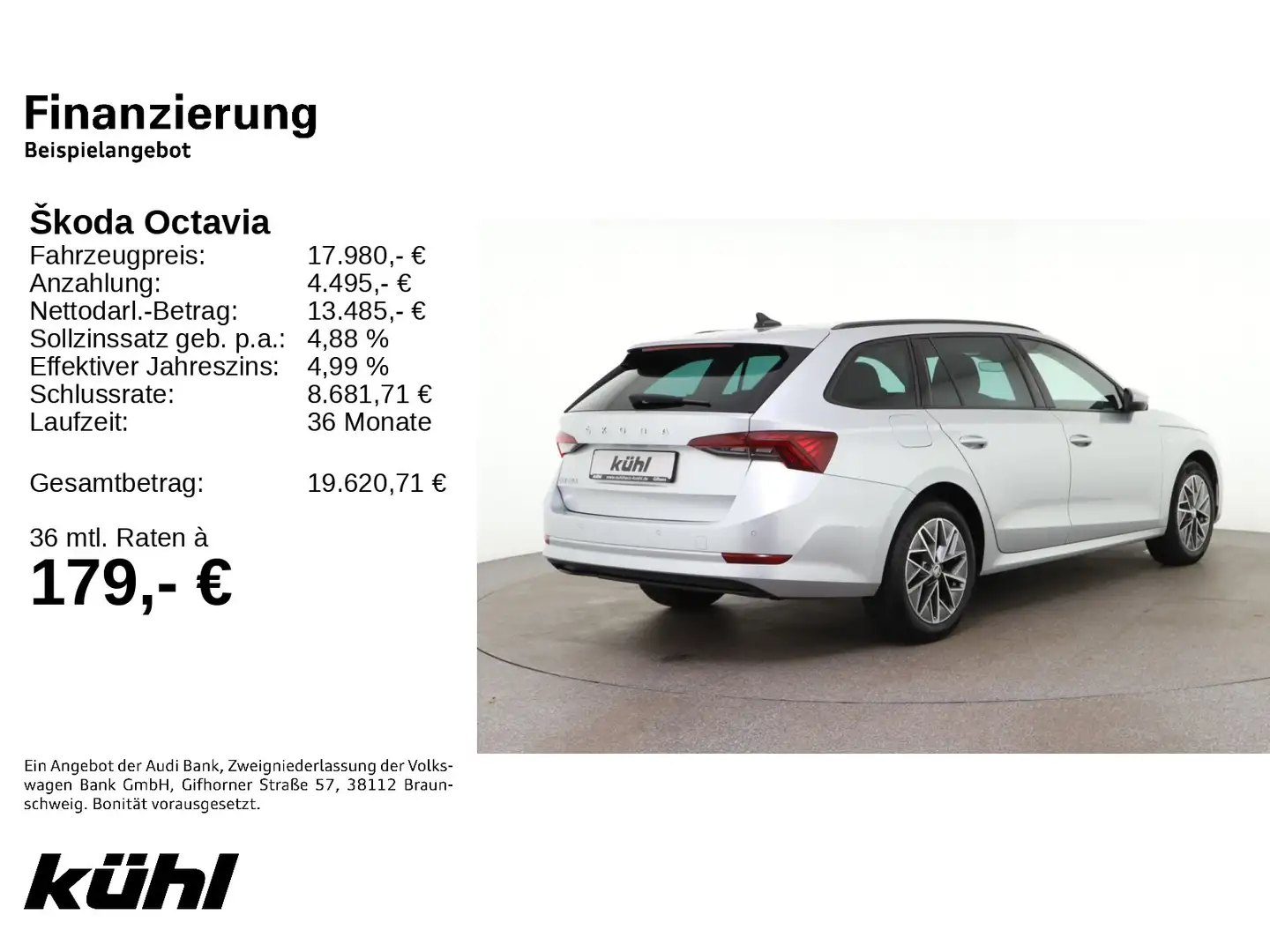 Skoda Octavia Combi 1.0 TSI Tour LED/Navi Silber - 2