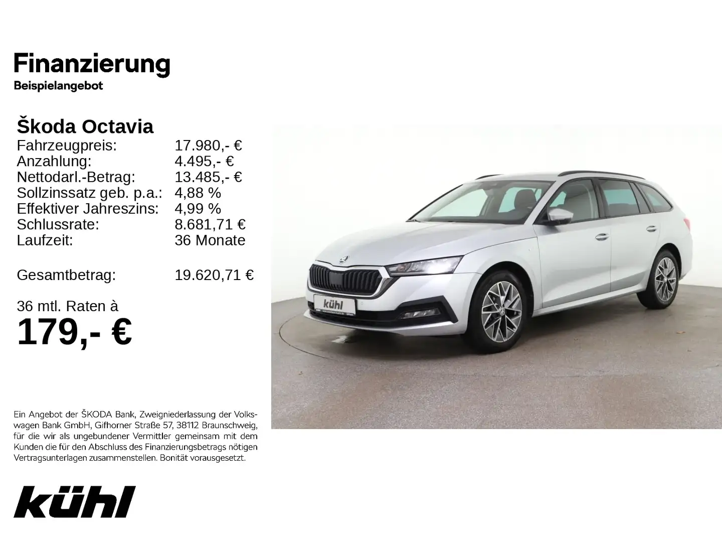 Skoda Octavia Combi 1.0 TSI Tour LED/Navi Silber - 1