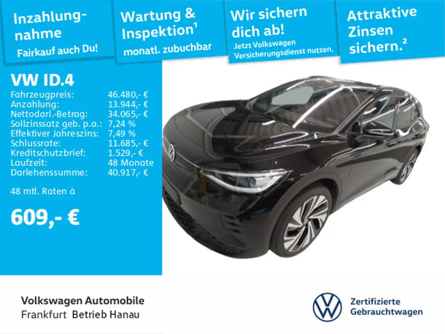 Volkswagen ID.4 GTX Navi AHK IQ.LIGHT - LED-Matrix-Scheinwe Schwarz - 1
