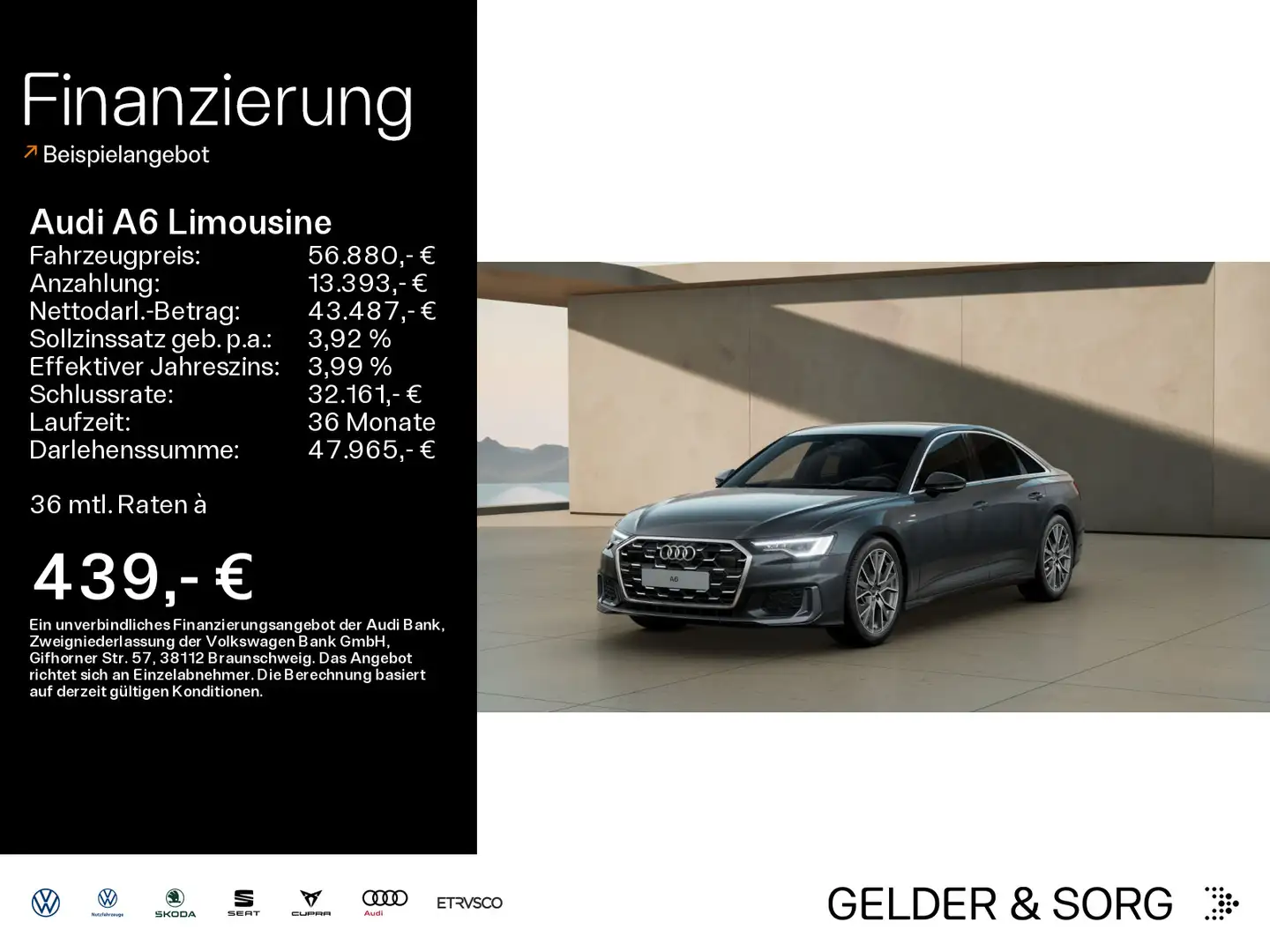 Audi A6 50 TDI quattro S line HuD*Stand*ACC Grau - 1