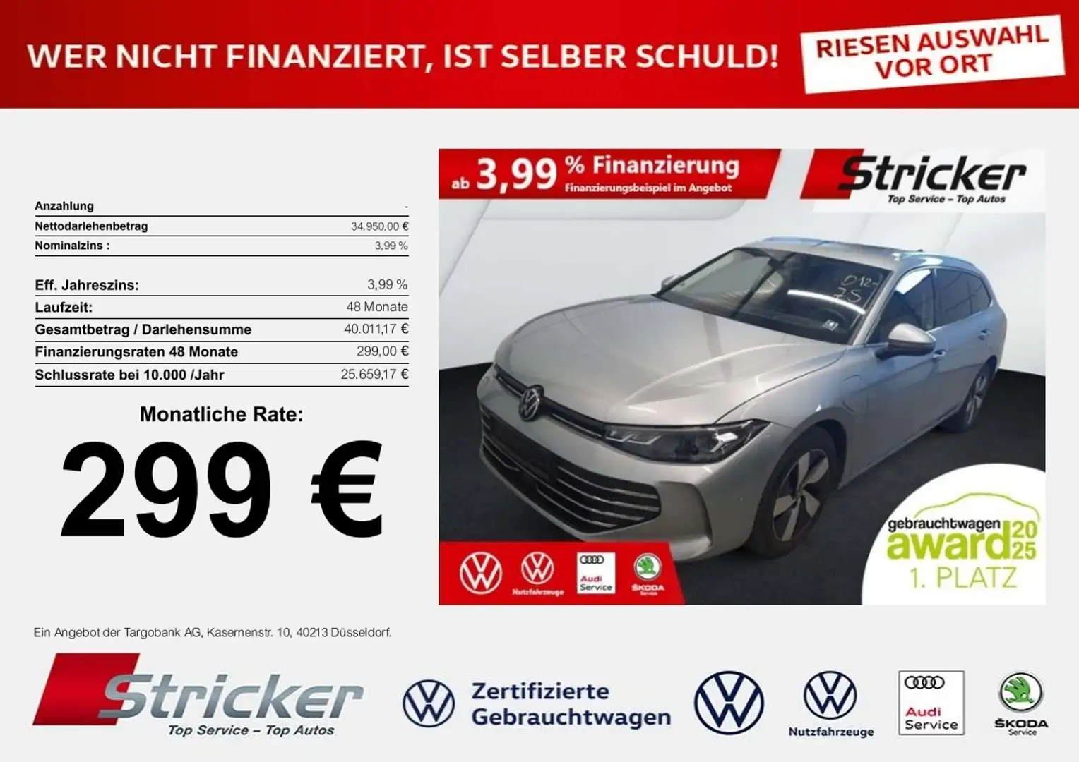 Volkswagen Passat Variant Business 1.5TSI e-hybrid 299,-ohne Anzahlung Navi Silber - 1