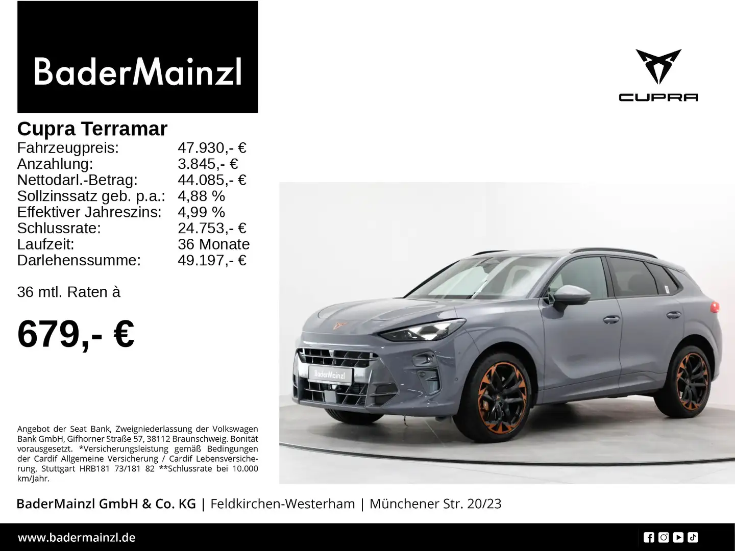 CUPRA Terramar 2.0 TSI 4D DSG VZ Matrix HUD 360° Pano Grau - 1