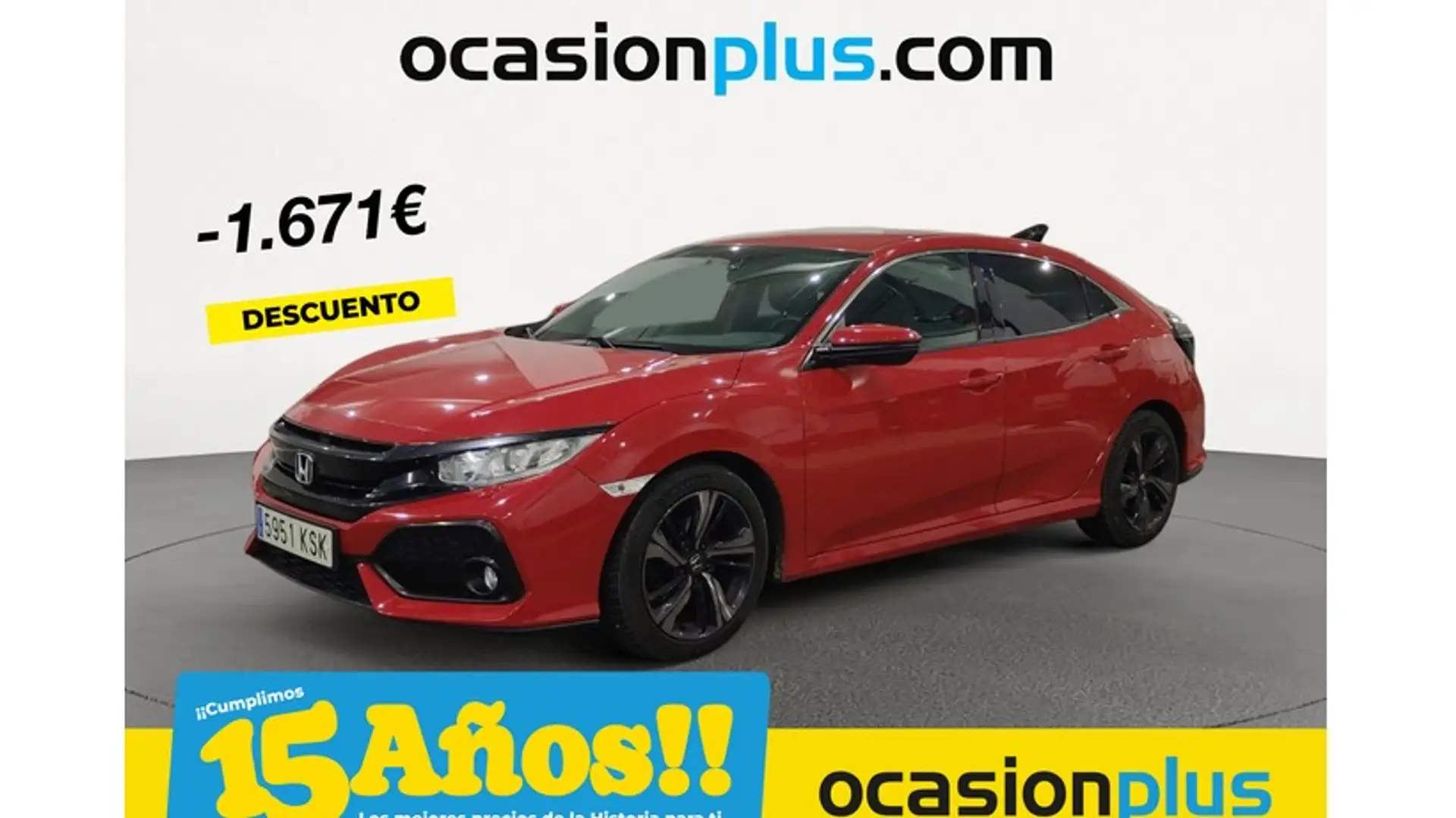 Honda Civic 1.0 VTEC Turbo Elegance Navi Rouge - 1