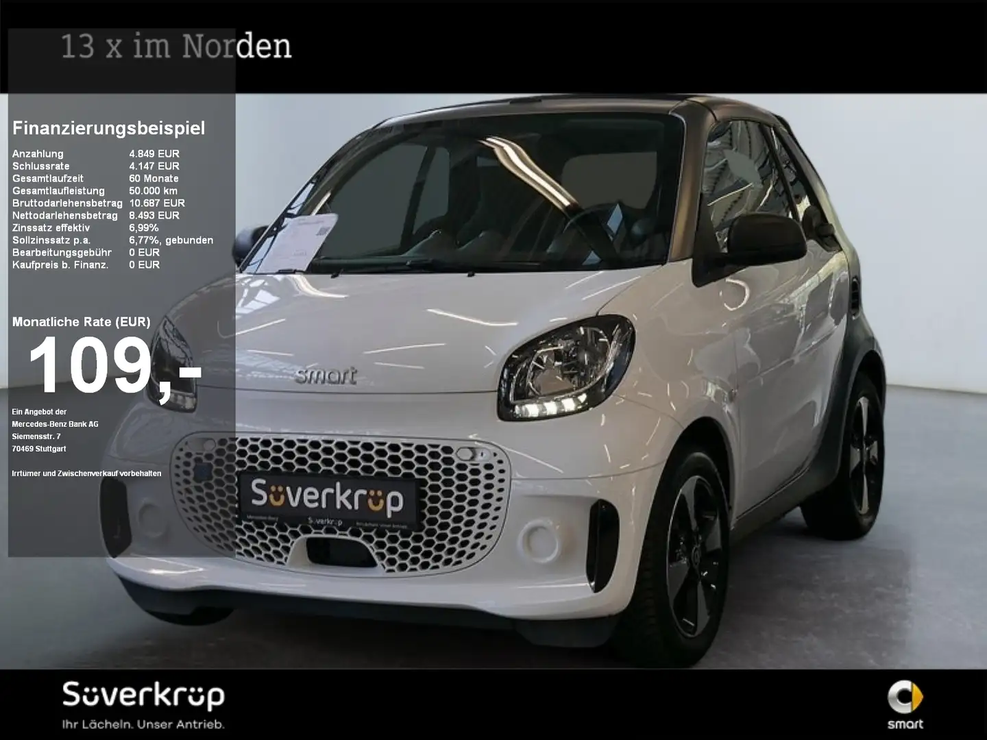 smart forTwo EQ  cabrio SHZ Weiß - 1