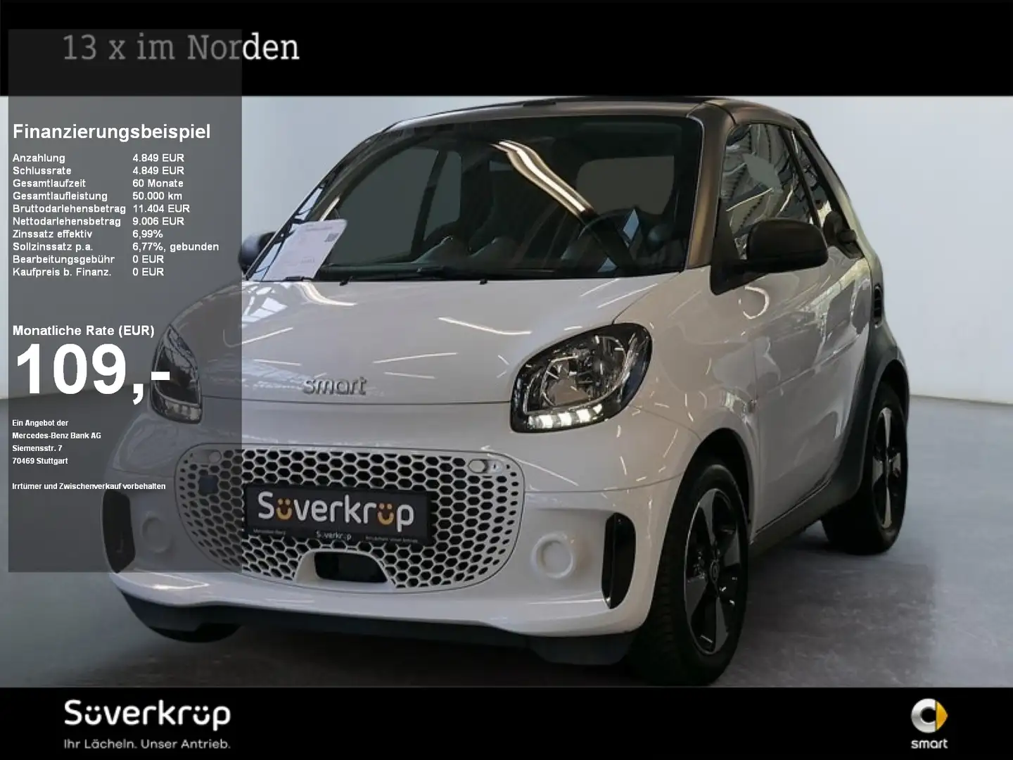 smart forTwo EQ  cabrio +SHZ Wit - 1