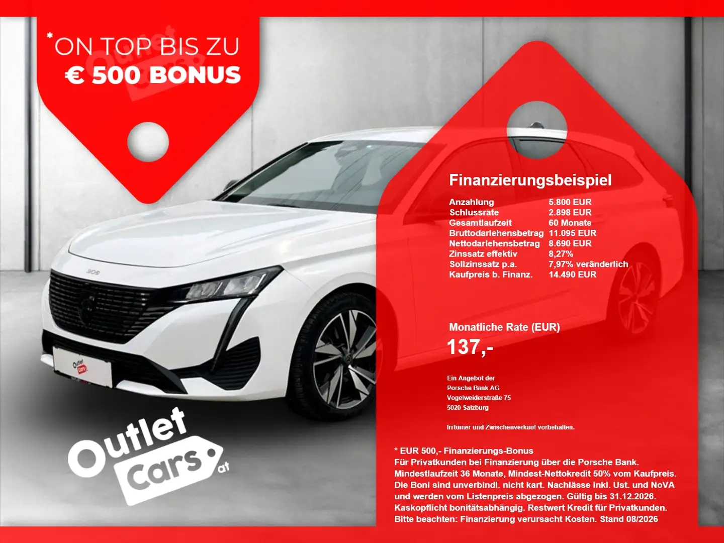 Peugeot 308 SW 1.5 BlueHDi 130 Allure LED+LEDER+RFK+PDC Weiß - 1