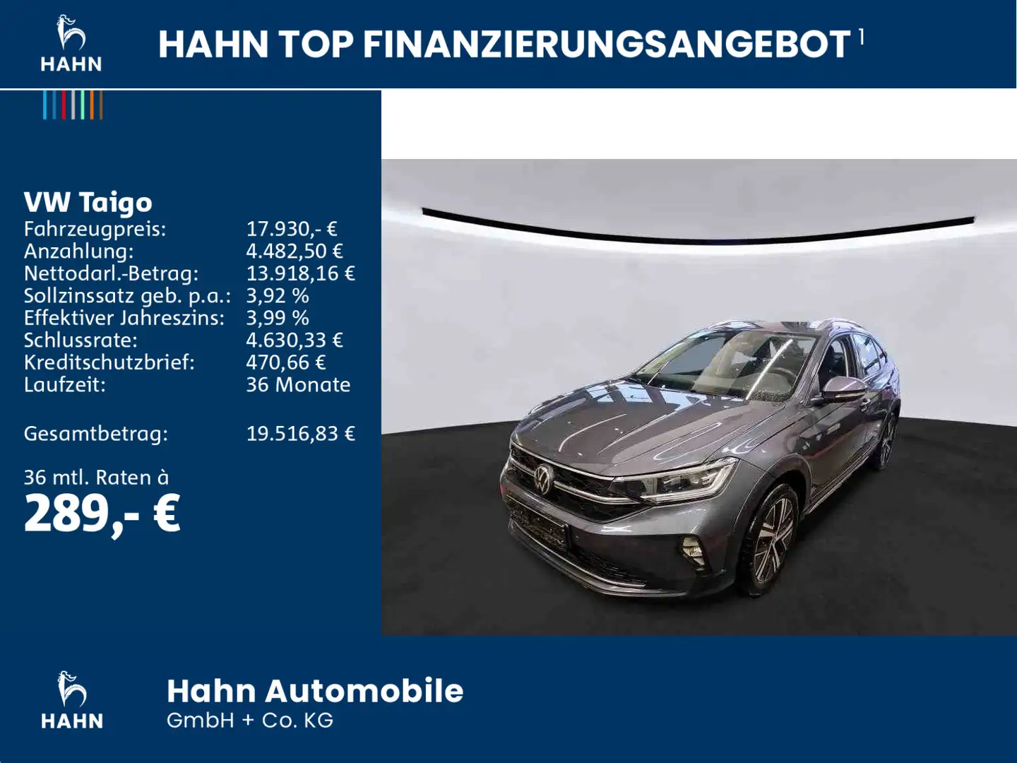 Volkswagen Taigo 1.0TSI Style Matrix Navi ACC CAM Sitzh APP Grau - 2