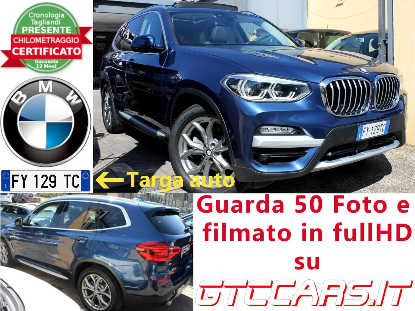 BMW X3 20d xLine Aut Tetto Cam360 UNIPRO TAGLIANDI BMW Blu/Azzurro - 1