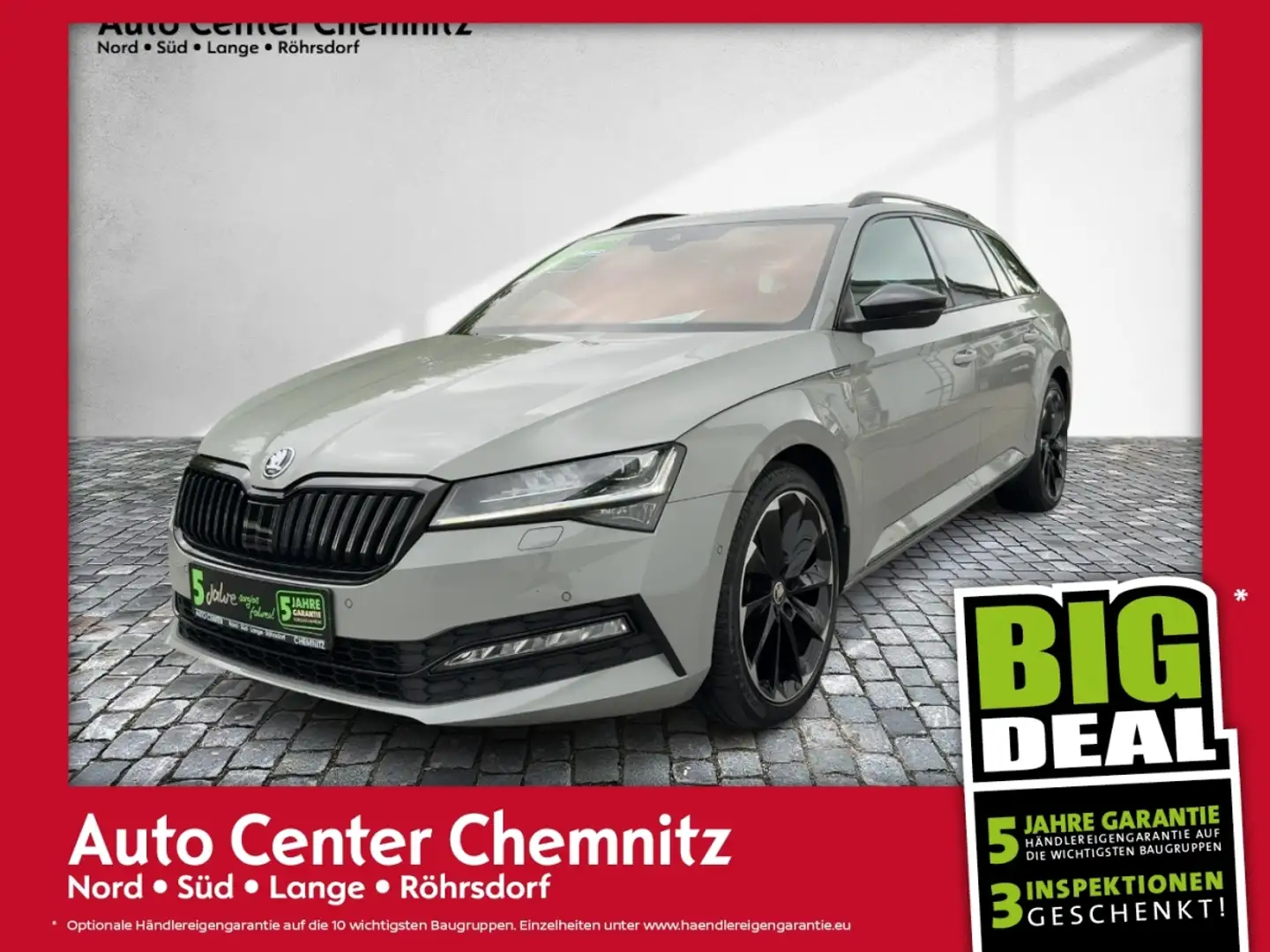 Skoda Superb Combi 2.0TDI DSG Sportline PanoSD/LED/Navi Grijs - 1