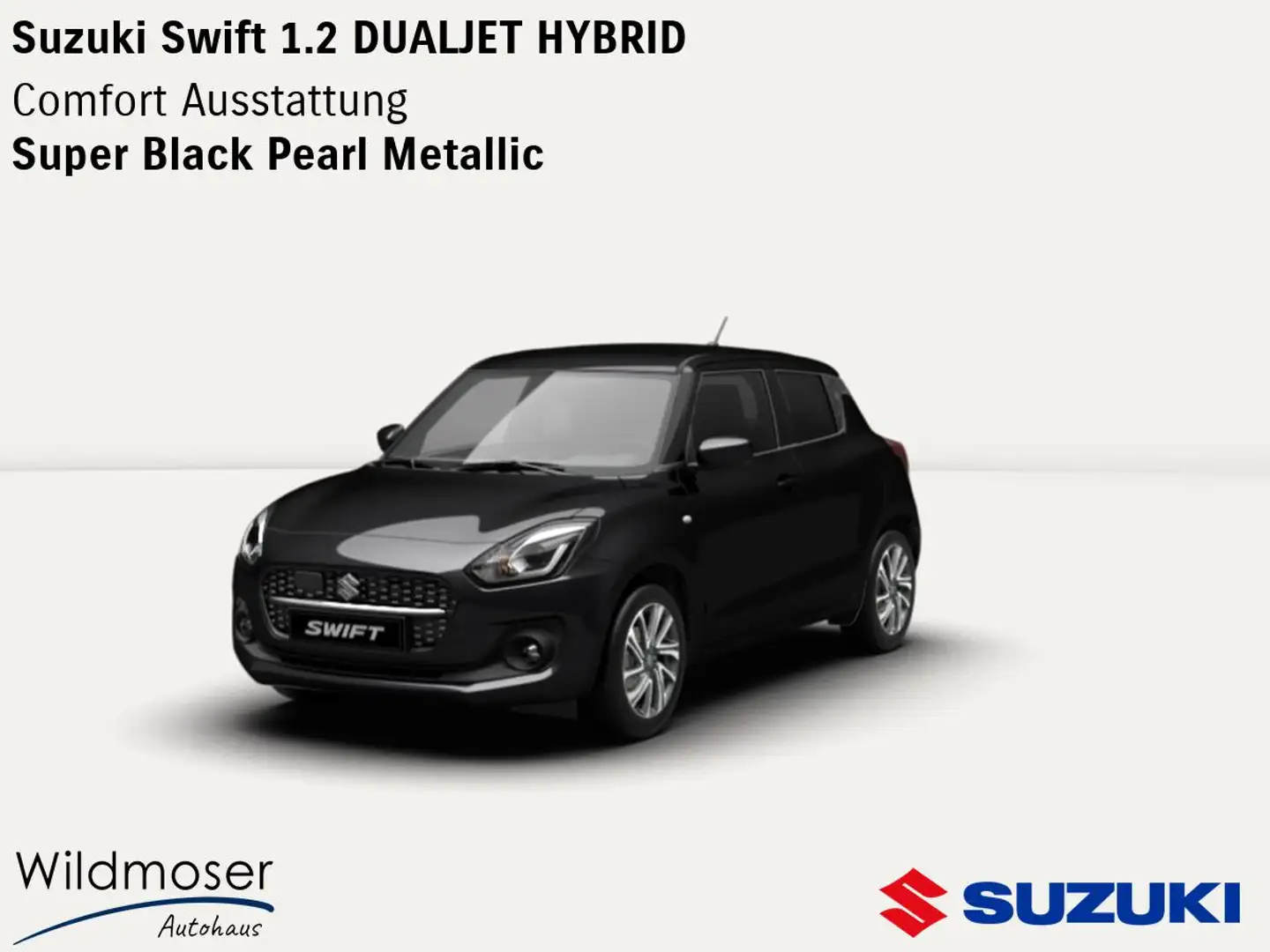 Suzuki Swift ❤️ 1.2 DUALJET HYBRID ⏱ 4 Monate Lieferzeit ✔️ Com Schwarz - 1