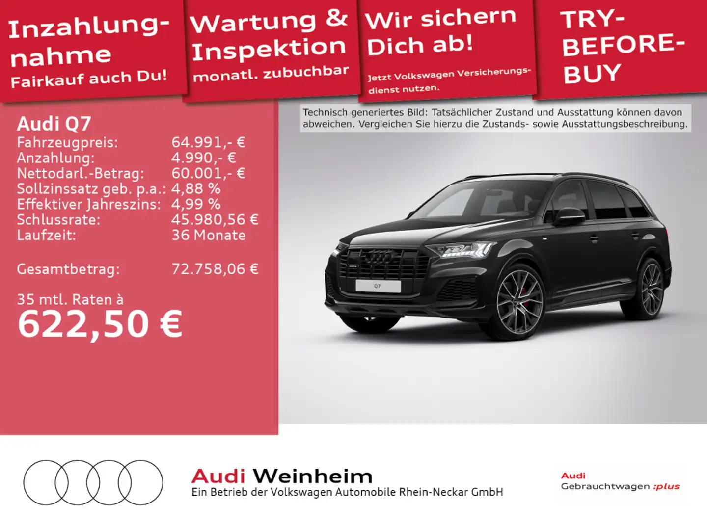 Audi Q7 55TFSI 7-Sitze Black S-Line competition plus Schwarz - 1