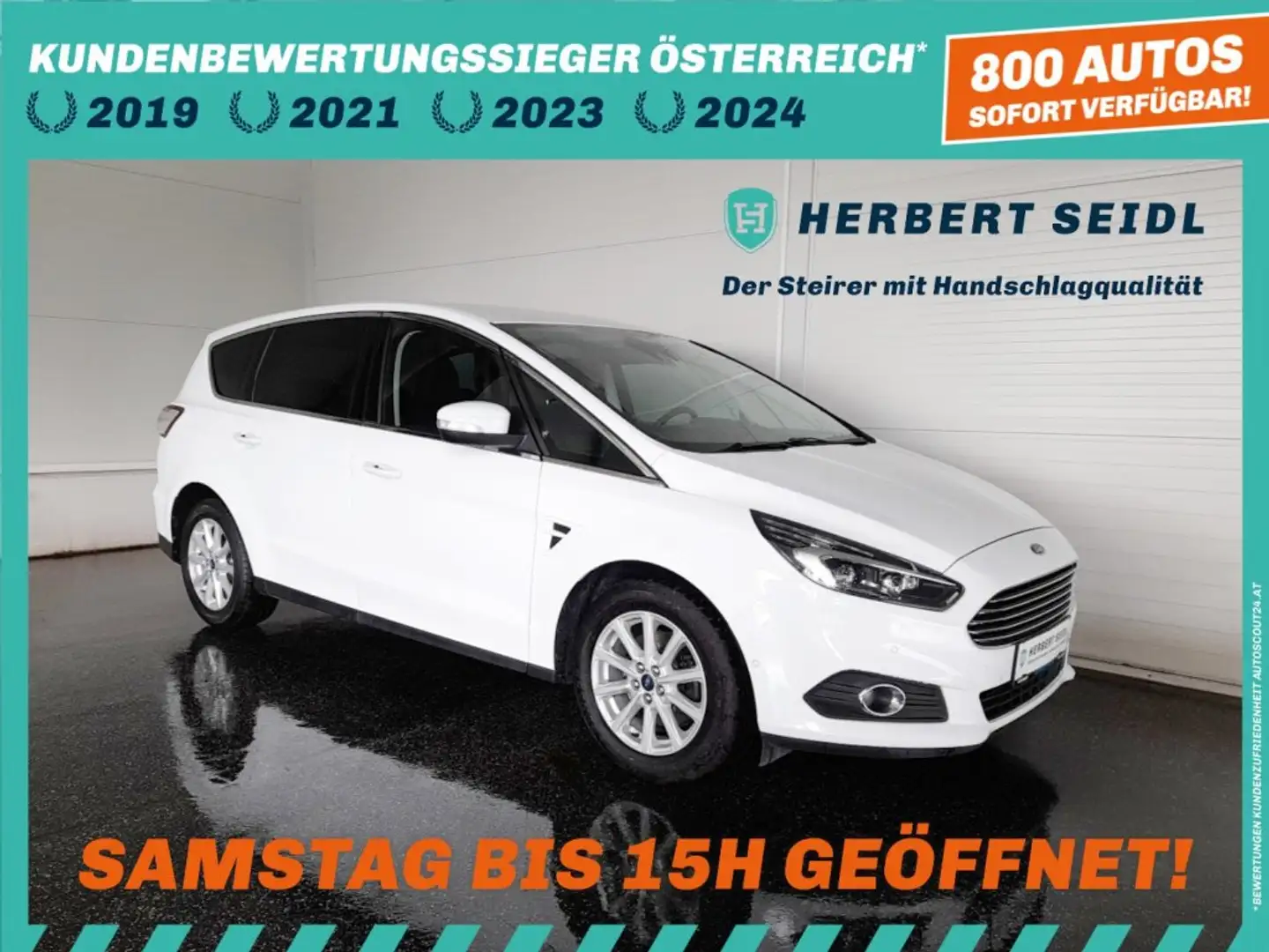 Ford S-Max TITANIUM 2.0 TDCi Aut *LED ADAPTIV / NAVI / ACC / VERKEHRZEICHEN & SPURHALTEASSIST / E-KLAPPE* Weiß - 1