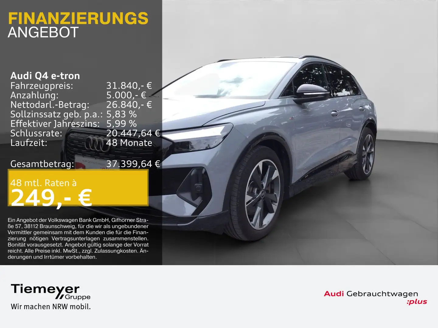 Audi Q4 e-tron 40 S LINE NAVI+ PANO PRIVACY Grau - 1