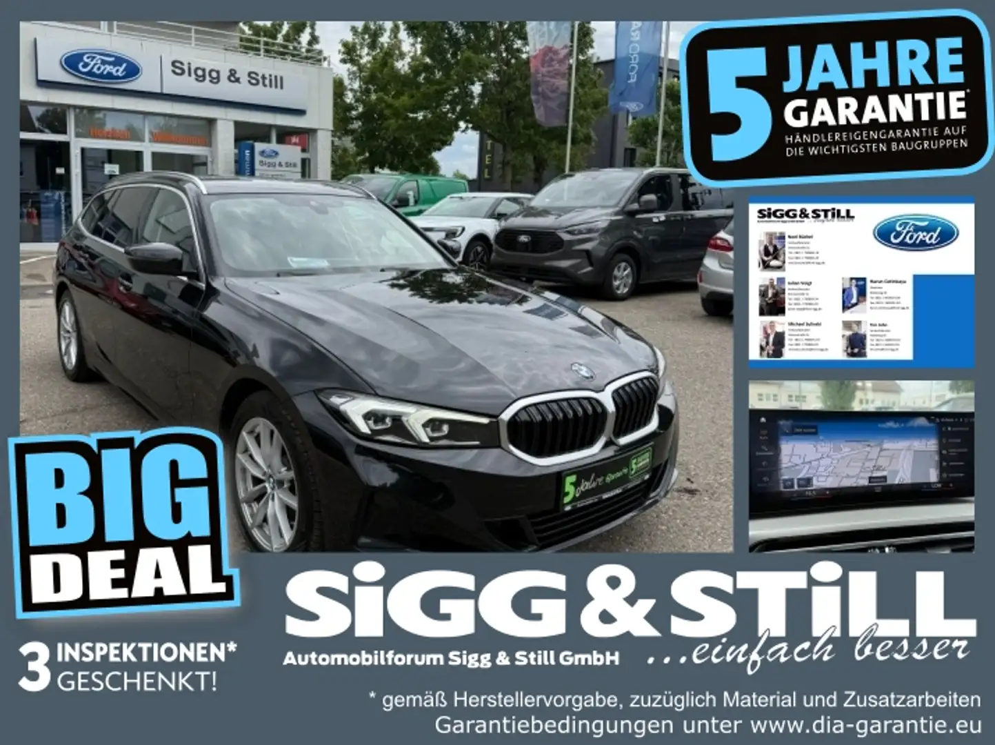 BMW 318 d Touring AT LED*NAV*SHZ*EL-KLAPPE*CAM*PARK-ASS Schwarz - 1