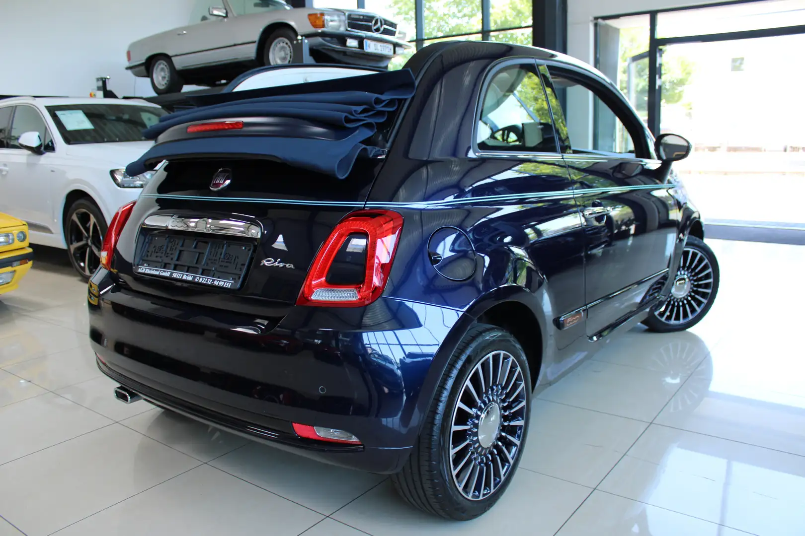Fiat 500C CABRIO SONDERMODELL RIVA LEDER MAHAGONI ALU16" TOP Синий - 2